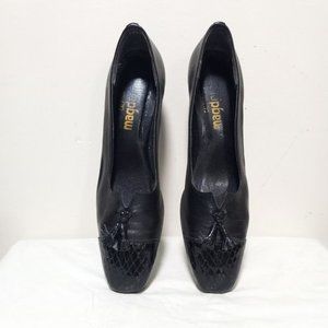 California Magdesians Leather Tassel Mule Pumps Shoes Black Women's Size 8.5 A4